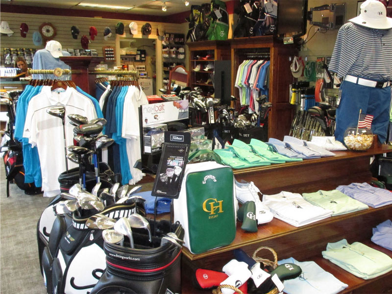 The golf pro shop at Copper Hill Country Club offers golf apparel for men and women.