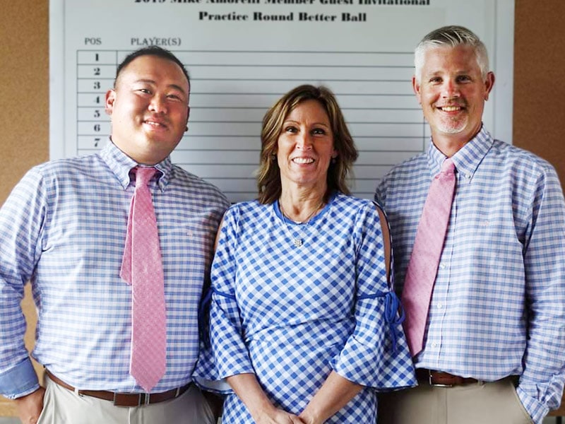 Peter Cheng (l), Holly Thatcher (c), and Jason Reed (r), members of the Copper Hill Country Club professional staff.