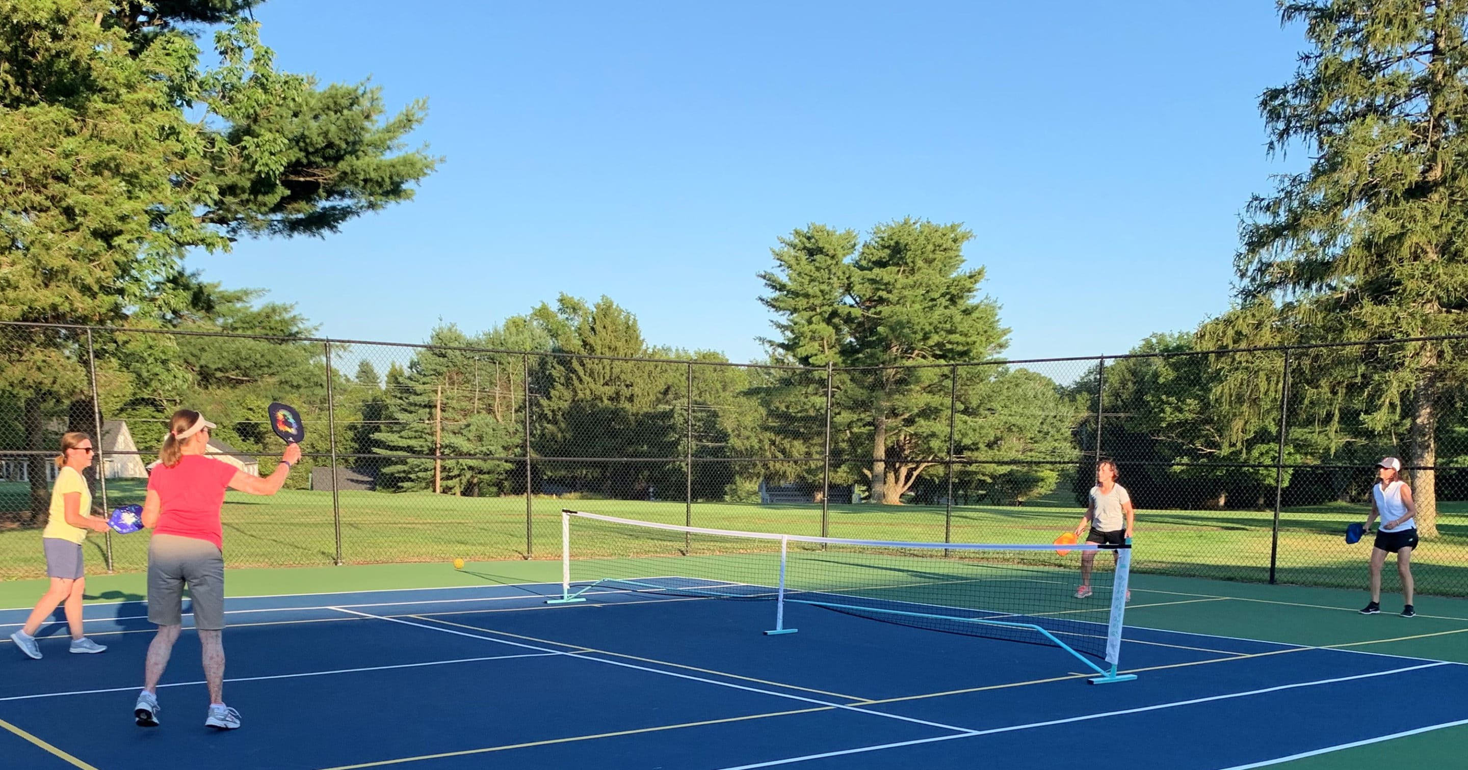 Copper Hill Pickleball Court with 4 players